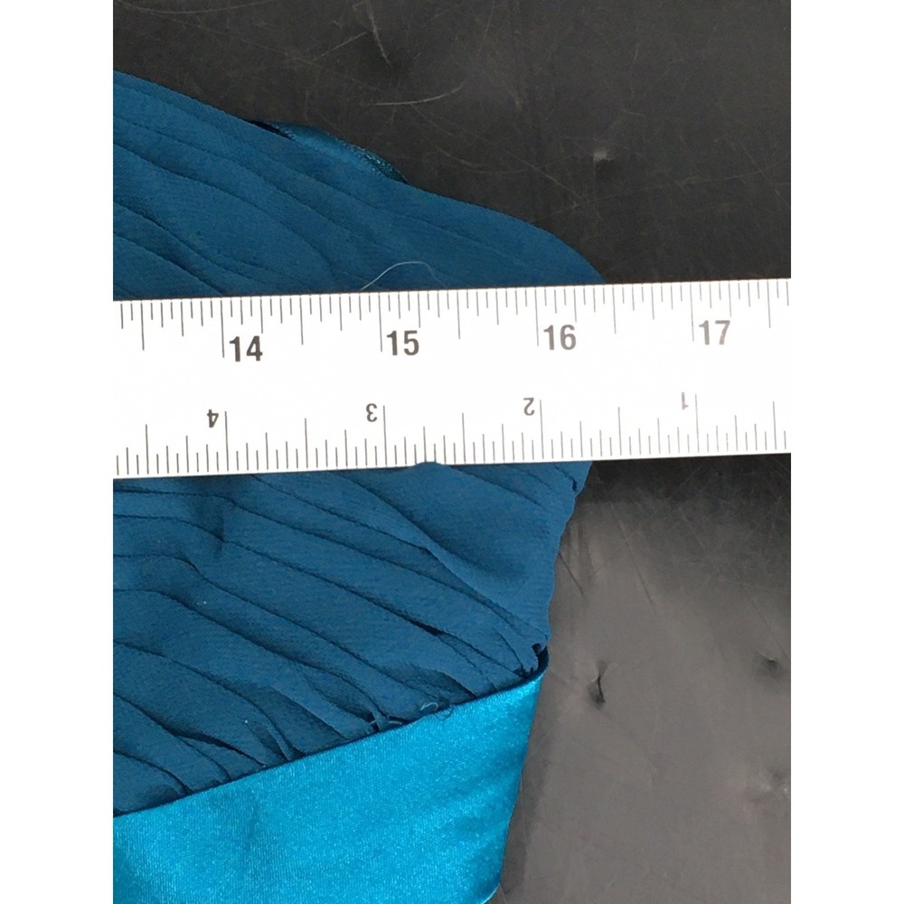 NB Bellissima Elegant Teal Evening Gown Prom Dress Cross Rhinestone Pattern Sz M - Picture 8 of 11